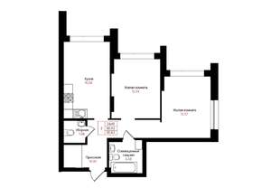 2-к квартира, вторичка, 56м2, 20/25 этаж