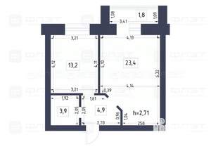 1-к квартира, вторичка, 45м2, 8/10 этаж