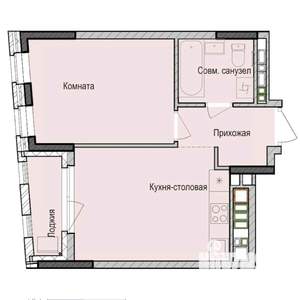 1-к квартира, строящийся дом, 37м2, 4/23 этаж