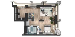 1-к квартира, вторичка, 47м2, 7/25 этаж