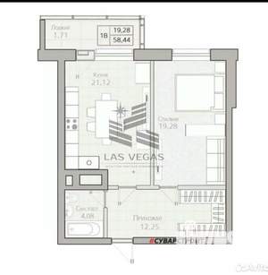 2-к квартира, вторичка, 58м2, 14/17 этаж