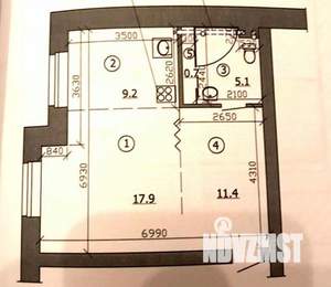 1-к квартира, вторичка, 44м2, 7/7 этаж