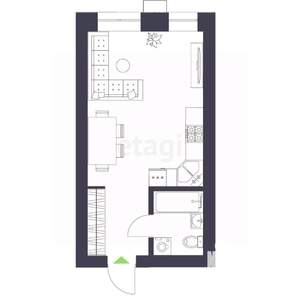 Студия квартира, вторичка, 11м2, 2/7 этаж
