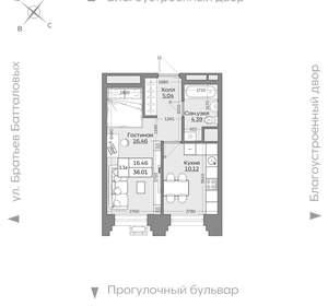 1-к квартира, вторичка, 36м2, 2/24 этаж