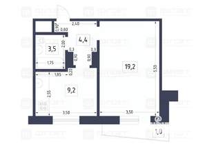 1-к квартира, вторичка, 36м2, 9/9 этаж