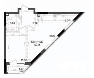 2-к квартира, вторичка, 49м2, 12/23 этаж