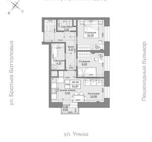 3-к квартира, вторичка, 52м2, 2/24 этаж