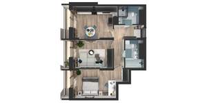 2-к квартира, вторичка, 58м2, 23/24 этаж