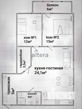 3-к квартира, вторичка, 64м2, 17/17 этаж