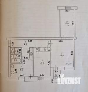 3-к квартира, вторичка, 66м2, 2/3 этаж