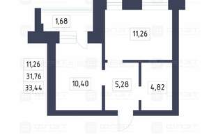 1-к квартира, вторичка, 33м2, 6/10 этаж