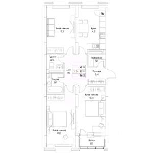 3-к квартира, вторичка, 84м2, 8/9 этаж