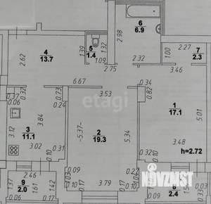 2-к квартира, вторичка, 74м2, 7/10 этаж