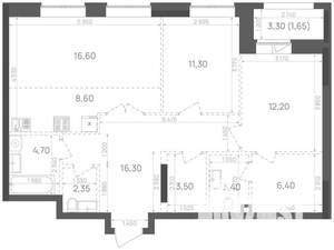 2-к квартира, вторичка, 87м2, 10/15 этаж