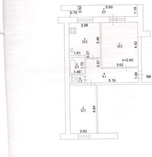 2-к квартира, вторичка, 56м2, 1/10 этаж