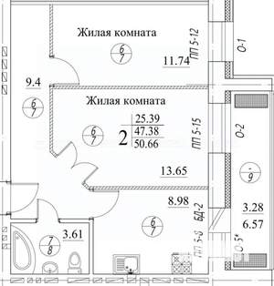 2-к квартира, вторичка, 48м2, 7/10 этаж
