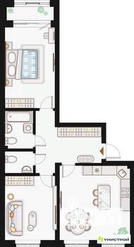 2-к квартира, вторичка, 72м2, 3/20 этаж