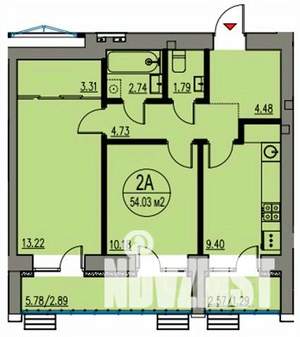 2-к квартира, строящийся дом, 54м2, 3/10 этаж
