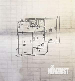 2-к квартира, вторичка, 56м2, 9/15 этаж