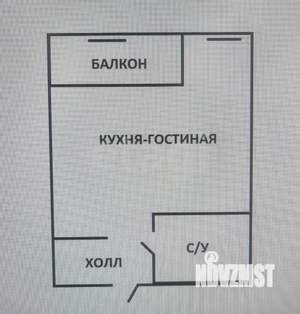 Студия квартира, вторичка, 26м2, 16/19 этаж