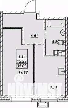 1-к квартира, вторичка, 32м2, 11/19 этаж
