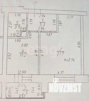 1-к квартира, вторичка, 45м2, 3/5 этаж