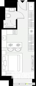 1-к квартира, вторичка, 22м2, 2/27 этаж