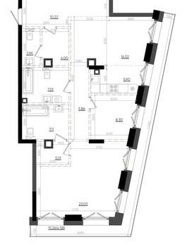2-к квартира, строящийся дом, 99м2, 11/19 этаж
