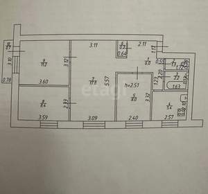4-к квартира, вторичка, 61м2, 5/5 этаж
