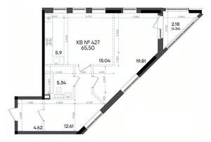 2-к квартира, вторичка, 66м2, 13/23 этаж
