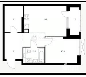 1-к квартира, строящийся дом, 48м2, 24/25 этаж