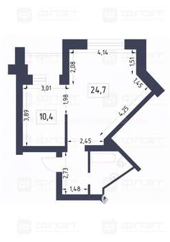 1-к квартира, вторичка, 42м2, 3/11 этаж