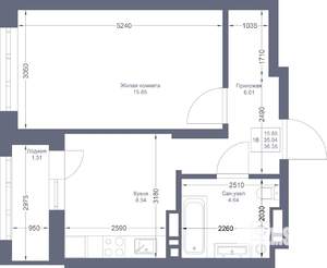 1-к квартира, вторичка, 36м2, 5/22 этаж