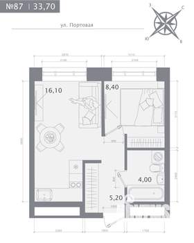 1-к квартира, строящийся дом, 34м2, 14/23 этаж