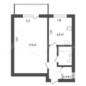 1-к квартира, вторичка, 32м2, 6/9 этаж