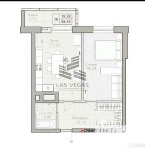 2-к квартира, вторичка, 58м2, 14/17 этаж