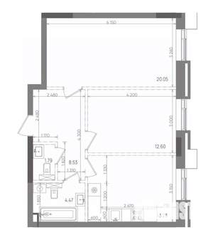2-к квартира, вторичка, 61м2, 3/14 этаж