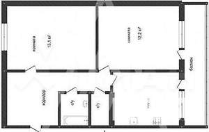 2-к квартира, вторичка, 49м2, 2/5 этаж