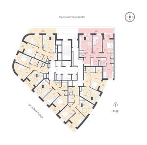 2-к квартира, вторичка, 54м2, 3/22 этаж