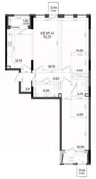 3-к квартира, вторичка, 92м2, 4/9 этаж