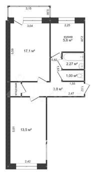 2-к квартира, вторичка, 51м2, 7/9 этаж