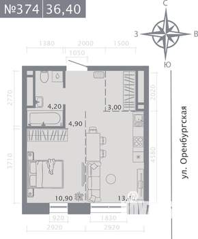 1-к квартира, вторичка, 36м2, 2/25 этаж