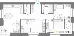 3-к квартира, вторичка, 72м2, 7/10 этаж