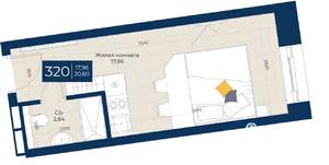 1-к квартира, вторичка, 20м2, 3/5 этаж