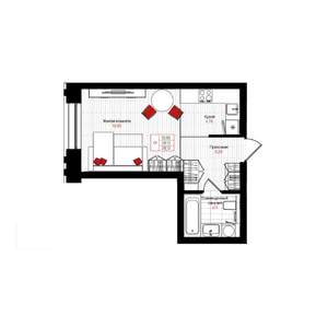 Студия квартира, вторичка, 28м2, 3/25 этаж