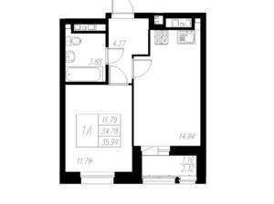 1-к квартира, вторичка, 36м2, 10/13 этаж
