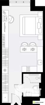 1-к квартира, вторичка, 28м2, 2/27 этаж
