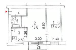 2-к квартира, вторичка, 45м2, 5/5 этаж