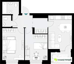 2-к квартира, вторичка, 59м2, 6/18 этаж