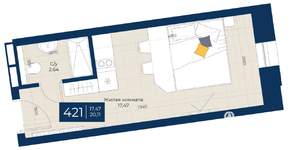 1-к квартира, вторичка, 20м2, 4/5 этаж